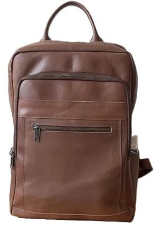 Generisch Leder Laptop Rucksack Damen & Herren – Business Rucksack aus Echtleder mit gepolstertem Laptopfach bis 15,6 Zoll – Elegant, Robust & Ideal für Arbeit, Uni & Reisen