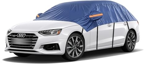 Svnqney Halbgarage 10 Schichten Wasserdicht Atmungsaktiv Autoabdeckung für Audi A4 2010-2024