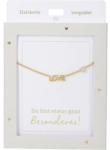 Depesche Damen Halskette mit Herz-Anhänger, Silberfarbend oder Goldfarbend, 42-47cm Verstellbar, in verschiedenen Varianten mit Symbolen, Buchstaben oder Sternzeichen (52)
