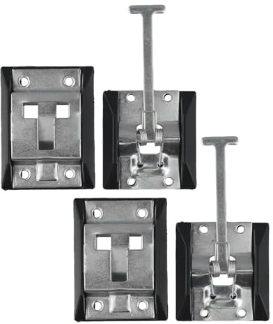 EaseSunny Door Retainer Latch, Door Catch, Hook and Spring, Stainless Steel Galvanized, Secure Hold for Travel, Caravan Motorhome Truck, 2 Pack