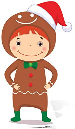 Star Cutouts Ltd SC986 Mini Gingerbread Boy Cardboard Cutout/Stand Up/Standee Perfect for Kids Christmas Schools, Churches, Parties and Events Height 83cm, Multicolour