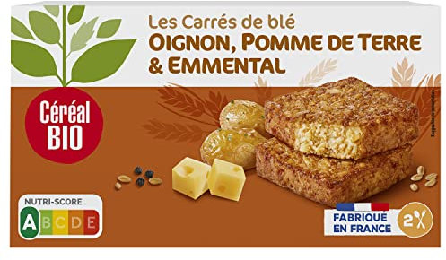 Céréal Bio Tendres Carrés De Blé, Oignons, Pomme De Terre, Emmental - Végétarien Et Bio - Simple Et Rapide Ã€ Réchauffer - 200g (2 X 100g) - 209480