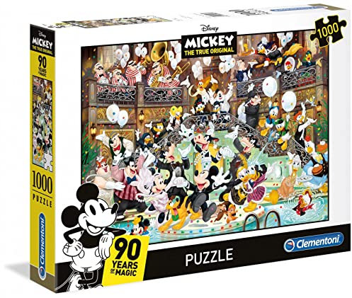 Clementoni 39472 Disney Gala – Puzzle 1000 Teile ab 9 Jahren, buntes Erwachsenenpuzzle mit kräftigen Farben, Geschicklichkeitsspiel für die ganze Familie, schöne Geschenkidee