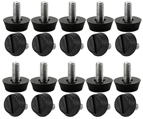 sourcingmap M6 x 13 x 20mm Furniture Glide Leveling Feet Adjustable Leveler Floor Protector for Chair Sofa Leg 20 Pack