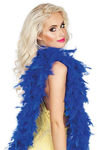 PARTY DISCOUNT® Federboa blau, ca. 180 cm lang