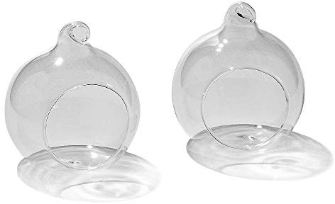 Lot de 10 Boules en Verre à Suspendre – Bougeoirs décoratifs Transparents diamètre 10 cm pour Mariage, Noël ou Terrarium