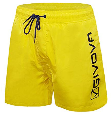 Costume Boxer Uomo Nylon Pantaloncino Mare GIVOVA Art. 4551 (M, Giallo Fluo)