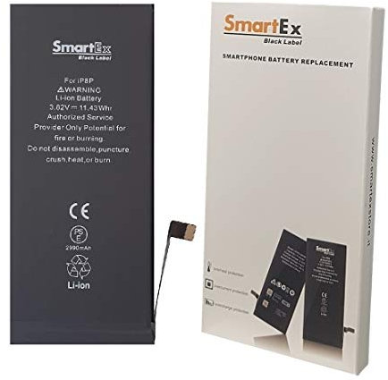 Smartex® Black Label Akku Batterie mit höher Kapazität kompatibel mit iPhone 8 Plus - 2990 mAh | 2 Jahre Garantie