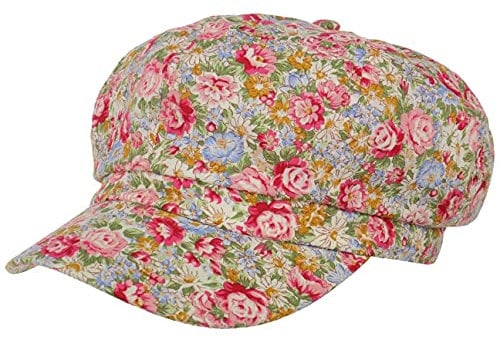 Lipodo Little Flowers Ballonmütze Damen - Aus 100% Baumwolle - Schirmmütze in floralem Design - Mehrfarbige Sommercap mit Gummizug - Waschbar bis 30 °C - Frühjahr/Sommer grün M (57-58 cm)