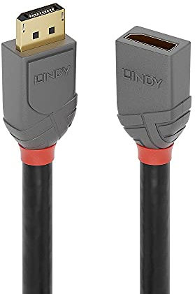 LINDY 36498 3m DisplayPort Verlängerungskabel, Anthra Line