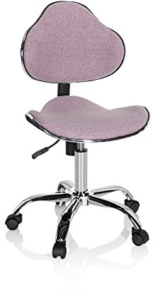 hjh OFFICE Kinder Schreibtischstuhl KIDDY GTI-3 Stoff Rosa Kinderbürostuhl Drehstuhl ergonomisch, mitwachsend, 634131