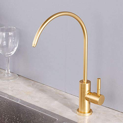 Grifo Cocina Osmosis 1/4 Dorado Purificador De Agua Grifo Consumo Directo Monomando Grifo De Cocina