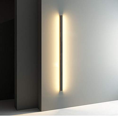 Phube LED Lange Wandleuchte Moderne Inne Wandlampen Up Down 3000K Warmweiß Beleuchtungsleuchte Wandbeleuchtung für Wohnzimmer Kinderzimmer Schlafzimmer(Schwarz+120cm)