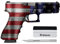 SkinArms Pistolenhaut, 100 % wasserdicht, matte Oberfläche, Vinyl-Aufkleber, vorgeschnittene Teile, passend für alle Handwaffen mit einer Länge von 22.9 cm, schützt Pistole mit Stil (Amerika-Glanz)
