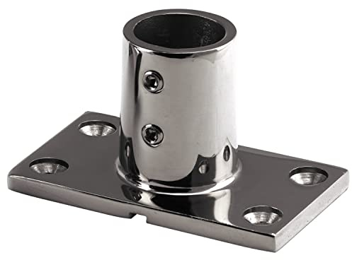 OPIOL QUALITY® Relingfuß 90° für Rohr 22mm aus Edelstahl A4 V4A (4 Stück) Relinguss Relingsbeschlag Verdeckbeschlag Halterung Bodenplatte Kleiderschrank Boot Reling Eckig