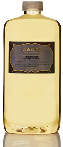 Bodhi® Massageöl FLORAL THERAPY 1 L Premium-Qualität für Profis/mit ätherische Öle, für mentales Wohlbefinden, mit Kokos- und Reisöl/Vegan & 100% natürlich