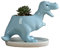 Hilai Plant Pot,Succulent Plant Pot, Animal Flowerpot Mini Dinosaur Shaped Succulent Planter Ceramic Container Pot with Tray Blue