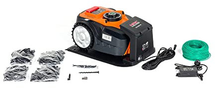 NAC NEW AMERICAN CONCEPT Rasenmäher Roboter 20V, Schnittbreite 18cm, Rasenflächen 1000qm, Schnitthöhe 20-60mm, Schwarz-Orange-Rot