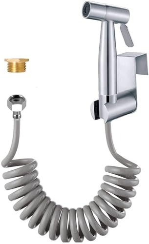 Fat-Cattie Hand-Bidet-Sprühgerät für Toilette, Bidet-Aufsatz, geeignet für G1/2 (20 mm) Innengewinde-Schnittstelle oder 3/8 Zoll (13 mm) Außengewinde-Schnittstelle (WC-Sprüh-Set, grau)