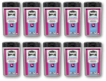 Tangit KS Cleaner Reinigungstücher – 10 Boxen à 100 Tücher – zur Reinigung von Rohrverbindungen, Muffen & Kunststoffteilen – für PVC, PE, PP – Vorbereitung vor Verklebung & Abdichtung