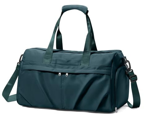 HYC00 Sport Duffel Bag Damen Sporttasche mit Schuhfach Reisetasche Damen Weekender Travel Bag Handgepäck Tasche für flugzeug Fitnesstasche Schwimmtasche Trainingstasche Übernachtungstasche,Pfauenblau