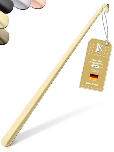 JK Trade® 72cm STABILER Edelstahl Schuhlöffel Lang | 2mm polierter Metall Schuhanzieher Lang zum Stehen | Schnell & Einfach | optimierte Länge & Breite | Shoe Horn | Business | Aufhängbar