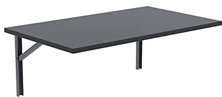 AKKE Wandklapptisch für Küche Zimmer Wohnzimmer Kinderzimmer 90 cm x 50 cm, Wandtisch klappbar, Klappbarer Wandtisch Küchentisch Kindertisch, Klapptisch Klappschreibtisch Küche Antracyt