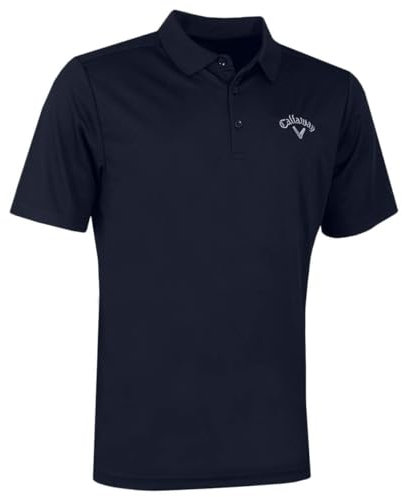 Callaway - Golf Polo Shirt for Men, Short Sleeve Moisture-Wicking Tournament Top with Stretch, UPF50 (Caviar Black)