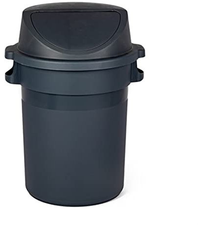 Cubo de Basura Exterior Papelera de reciclaje redonda engrosada, cubo de basura de gran capacidad de 80/120L con tapa abatible, cubo de basura comercial extraíble for exteriores Cubo Reciclaje ( Size
