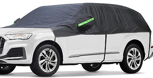BEXITA Half Car Cover Outdoor Waterproof Thickened Fabric with Cotton Lined Car Windshield Snow Cover Winter for Hatchback (Length Up To 440 cm)