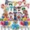 Deluisho Decoration Anniversaire Pat Patrouille, Anniversaire Pat' Patrouille, Paw Patrol Birthday Balloons for Kids, Happy Birthday Banner for Dogs, Cartoon Dog Aluminium Balloon