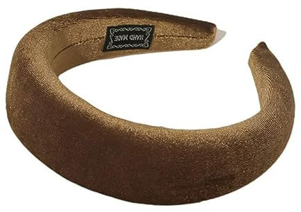 Bottega della Principessa - Bandeau pour cheveux femme bombé en velours (marron tabac)