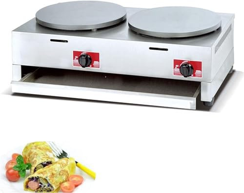 Piastra riscaldante for macchina for crepe e pancake a gas da 40 cm, con bordi rialzati, antiaderente, omelette, macchina for padella e utensili, deliziose omelette for la colazione ( Color : Style2 )