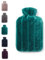 Brevian® 2 Litre Large Hot Water Bottle with Soft Luxury Faux Fur Cover UK (Emerald Green, Regular)