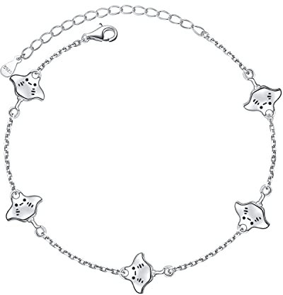 DAOCHONG Rochen-Armband für Damen 925er Sterlingsilber Mantarochen-Tier-Charm verstellbares Armband Ozean-Schmuck Geschenke