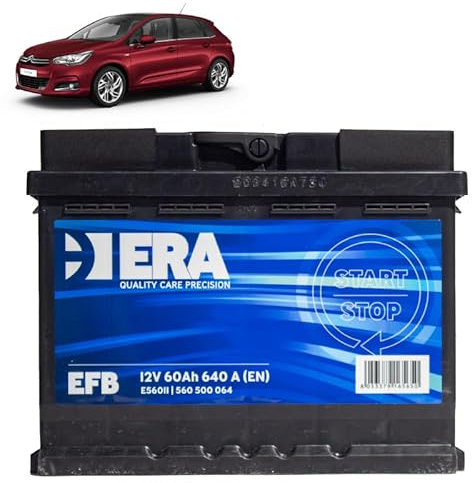Batteria 60Ah EFB per Citroen C4 1.2 1.6 THP Vti benzina 2009+