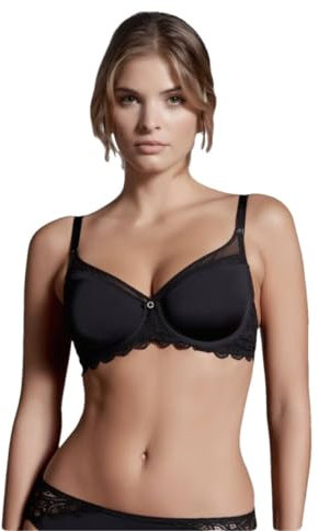 Lepel 1 Pezzo di Reggiseno Donna Balconcino con Ferretto Coppa Preformata 481 Belseno Soiree Nero 3C