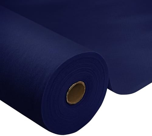 HiBeauty PRO Tischdeckenrolle Einweg, Dunkelblau, 0.5x25m, Tischdecke | Einweg Vlies Stoffähnlich, ideal für Jede Party, Hochzeit, Geburtstagsfeier, Taufe, Gastronomie, Größe und Farbe nach Wahl
