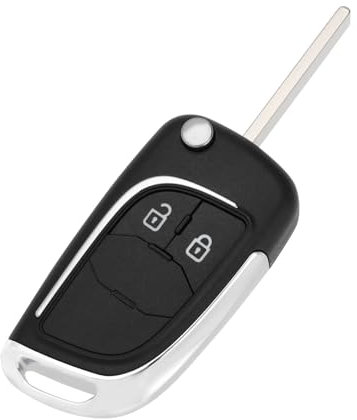 VGOL 1 Pièce Coque de Clé de Voiture Pliable à 2 Boutons de Rechange pour Télécommande Compatible avec Opel Compatible avec Zafira Compatible avec Corsa Compatible avec Adam