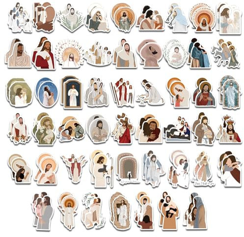 104 Stück Jesus-Aufkleber, Ästhetische Christliche Aufkleber Wasserfeste Religiöse Aufkleber Bibelaufkleber Christliche Vinyl-Geschenke für Wasserflasche Gitarre Laptop
