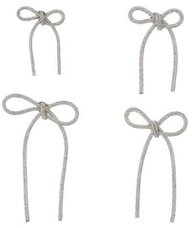 SUPERFINDINGS 4Styles Schleife Strass Brosche 4.1/4.5/6.3/7.6 Zoll Strass Schleife Glasseil Schleife Brosche Vintage Eisen Schleife Brosche Anstecknadel Für Hochzeiten DIY Kleid Bankett