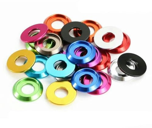 5 Stück/10 Stück M2 M2,5 M3 M4 M5 M6 M8 Bunte Aluminium-Unterlegscheibe mit Becherkopf für Linsenkopfschrauben-Dunkelblau-M8 5 Stück