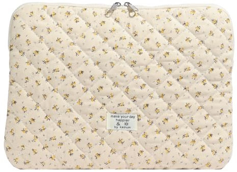 Fiorky Housse pour Ordinateur Portable Imprimée de Fleurs - Étui Matelassé et Jolie Pochette de Protection 11/13/15 Pouces