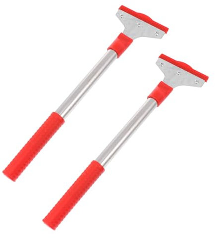 jojofuny 2 Piezas Hoja De Limpieza Raspador Para Limpiar Baldosas Masilla De Pared Escurridor De Piso Escobilla De Limpieza De Ventanas Raspador De Afeitar Mantener Raspadores Rojo Aluminio
