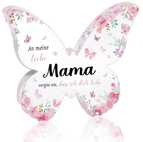 Mama Geschenk, Acryl Schmetterling Plakette Briefbeschwerer Geburtstagsgeschenk für Mama Geschenke für Frauen Muttertagsgeschenk von Tochter Sohn