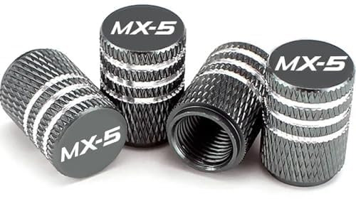 HJHYYHG 4 Stück Metall Auto Reifen Ventilkappen, für Mazda MX-5 MX5 Auto Reifenventilkappen, Schmücken Schützen Zubehör,C