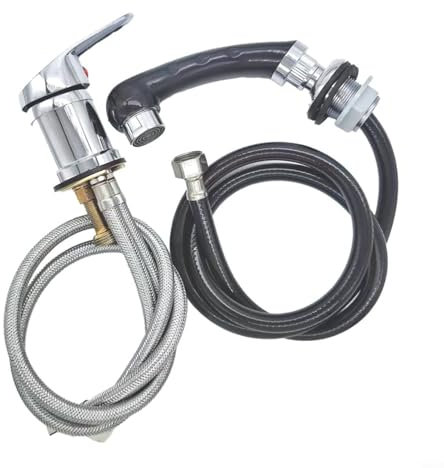 Mischbatterie Waschbecken Dusche Komplett Chrom Einhandarmatur mit Handbrause, Mixer und Handbrause Shampoo Bett Rückspülarmatur Wasserhahn Salon Wasserhahn