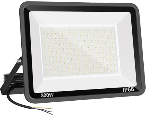 Niserelesa Focos LED Exterior 300W, IP66 Impermeable Foco Proyector LED, Blanco Frío 6500K 30000 Lumen Floodlight para Casa, Garaje, Patio, Terraza, Campo