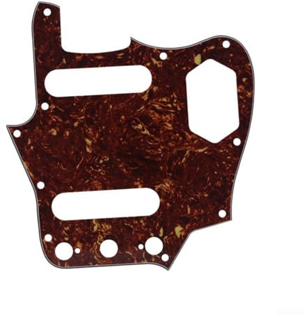 FD JA Style Guitar Pickguard Scratch Plate Compatible with For Jaguar Electric Guitars, 10 Holes (Red Tortoise Shell)