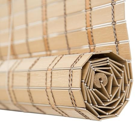 Store Roseau PVC 90% Occultant Store Enrouleur Bambou Exterieur Résistant Aux Intempéries/Anti-UV/Privacité 50x200 70x120 90x220 150x260 180x300cmStores Romains pour Patio Porche Facile à Installer